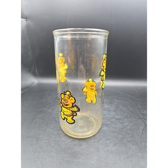 MUPPET BABIES JELLY JAR DRINKING GLASS Fozzy Bear 1989 Jim Henson Snowflakes - Picture 3 of 5